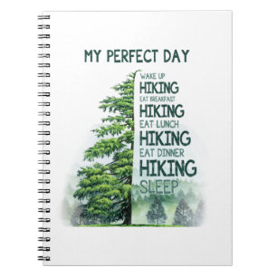 Camper Gift My Perfect Day Hiking Birthday Notebook