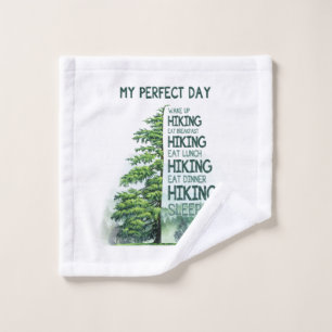 Camper Gift My Perfect Day Hiking Birthday Wash Cloth