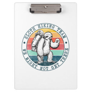 Camper Gift Sloth Hiking Team Birthday Clipboard
