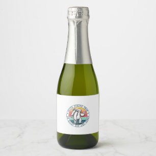 Camper Gift Sloth Hiking Team Birthday Sparkling Wine Label