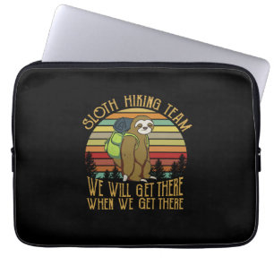Camper Gift   Vintage Sloth Hiking Team Birthday Laptop Sleeve
