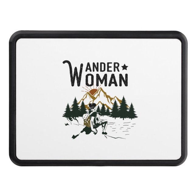 Camper Gift | Wander Woman Birthday Trailer Hitch Cover (Front)