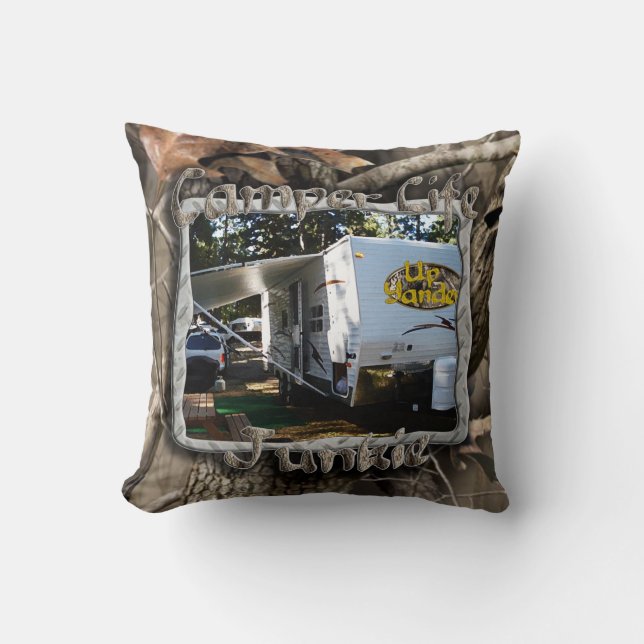 Camper Life Junkie Pillow (Front)