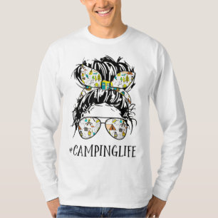 Camper Life Mom Camping Life Humour Skull For Camp T-Shirt