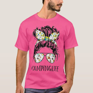 Camper Life Mom Camping Life Humour Skull Shirt Fo
