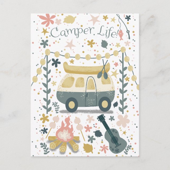 Camper life! white Postcard (Front)