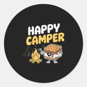 Camper Marshmallow Camping Smores Kawaii Smores  Classic Round Sticker