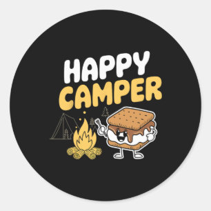 Camper Marshmallow Camping Smores Kawaii S'mores Classic Round Sticker