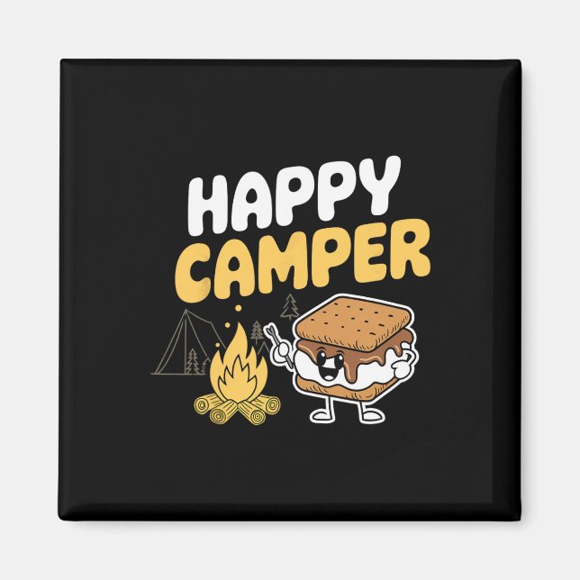Camper Marshmallow Camping Smores Kawaii S'mores  Magnet (Front)