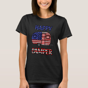 Camper Merica American Happy Pride Flag 4th Of Jul T-Shirt