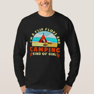 Camper Mom Tent Im A Flip Flops And Camping Kinda T-Shirt
