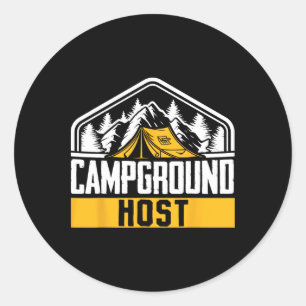 Camper Outdoor Tent Campground Host Classic Round Sticker