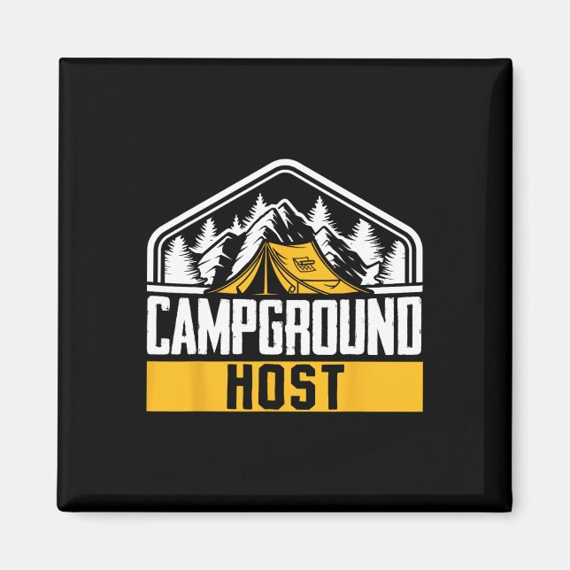 Camper Outdoor Tent Campground Host  Magnet (Front)