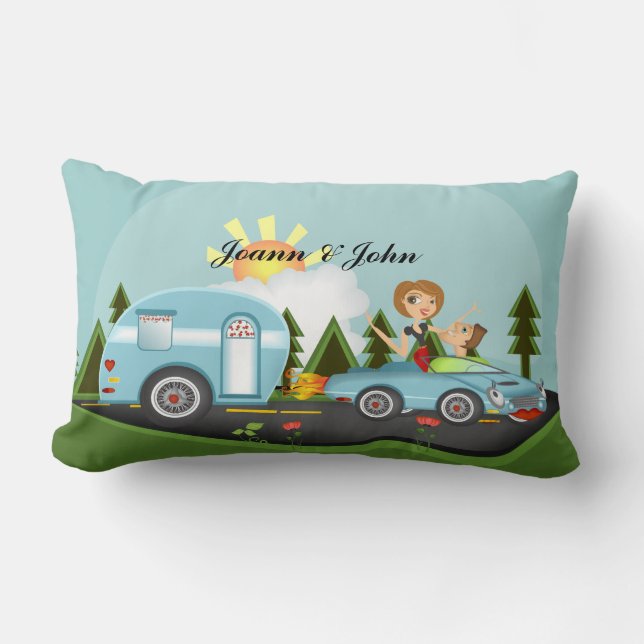 Camper Paridise ** Please custom/art size pillow! Lumbar Pillow (Front)