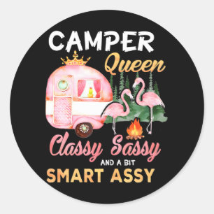 Camper Queen Classy Sassy A Bit Smart Assy Classic Round Sticker