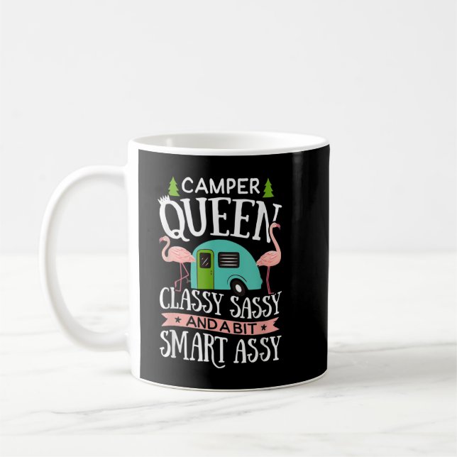 Camper Queen Classy Sassy Smart Funny Women Girls  Coffee Mug (Left)
