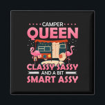 Camper Queen Cly Sy And A Bit Smart Y Funny Campin Magnet<br><div class="desc">Camper Queen Cly Sy And A Bit Smart Y Funny Camping</div>