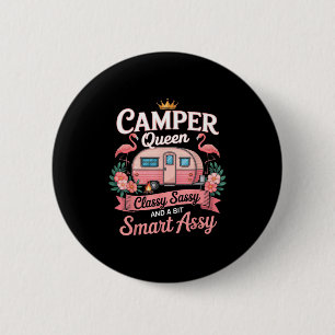Camper Queen Cly Sy Smart Y Camng Rv Women  2 Inch Round Button