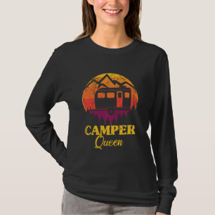 Camper Queen Retro Outdoor Vintage Girl Women Cara T-Shirt
