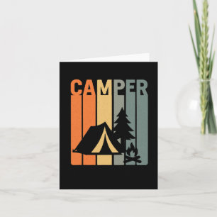 Camper Retro Funny Camping Tent Fire Pine Tree Out Card