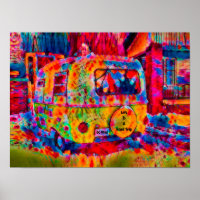 Camper Retro Hippie Colourful Life Is A Road Trip