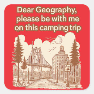 camper square sticker
