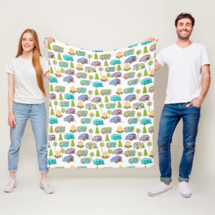 Camper Themed Fleece Blanket