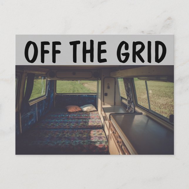 CAMPER TRAILER OFF THE GRID POSTCARDS (Front)