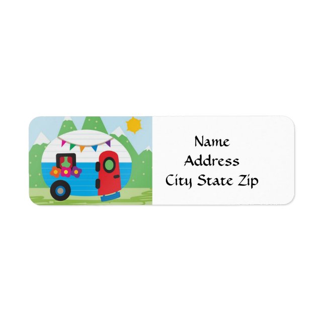 "CAMPER, TRAILER OR R.V." RETURN ADDRESS LABEL (Front)