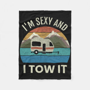 Camper Trailer Rv Gift Vintage Funny I'm Y And I T Fleece Blanket