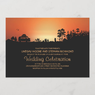 Camper van Camping Wedding Invitations