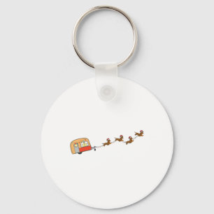 Camper Van Christmas Dachshund Sleigh Doxie Dog X- Keychain