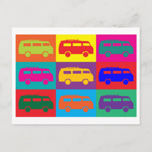 Camper Van Pop Art Postcard
