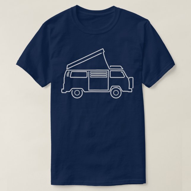 Camper Van   Westy Pop-up Hippie Bus  T-Shirt (Design Front)