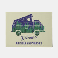 Camper Van with Pop Up Tent Personalized