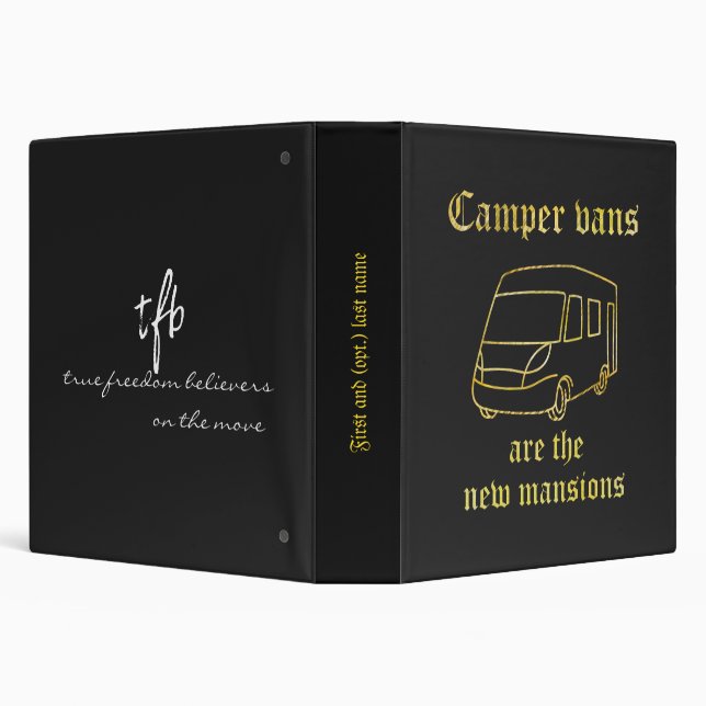 Camper Vans New Mansions Gold 1.5" Pers. Binder (Background)
