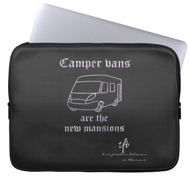 Camper Vans New Mansions Purple Irid. Laptop Sleeve (Front)