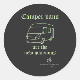 Camper Vans New Mansions Purple Irid. Lg. Classic Round Sticker