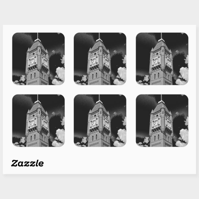 Camperdown Clock Tower Keeper of Time  Square Sticker (Sheet)