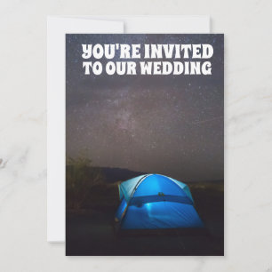 CAMPERS CAMPING COUPLE WEDDING CUSTOM INVITATIONS 