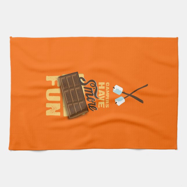 Campers Have S'more Fun Glamping Banner Kitchen Towel (Horizontal)