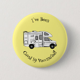 Campervan cartoon illustration 2 inch round button