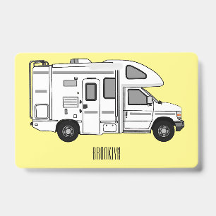 Campervan cartoon illustration badge
