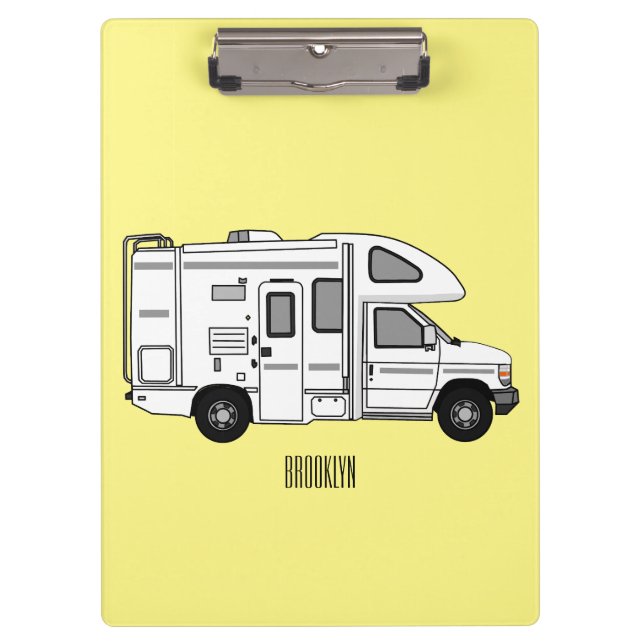 Campervan cartoon illustration clipboard (Front)
