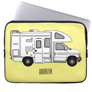 Campervan cartoon illustration laptop sleeve