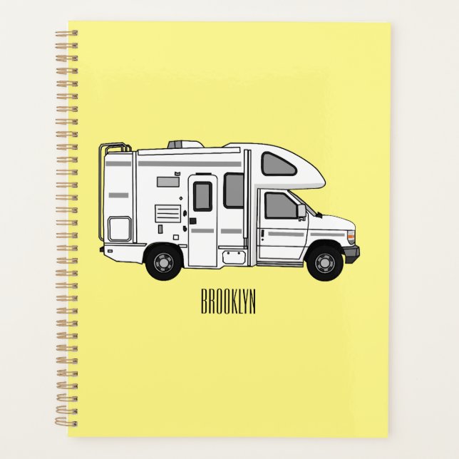 Campervan cartoon illustration planner (Front)