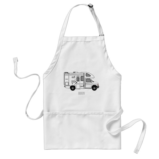 Campervan cartoon illustration standard apron (Front)