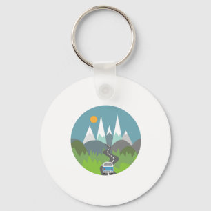 Campervan in the Mountains Keychain