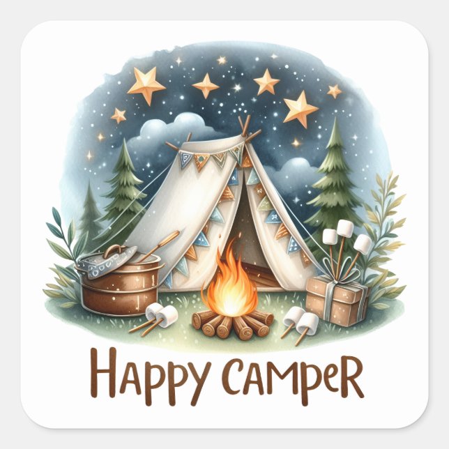 Campeurs heureux Stickers été (Devant)