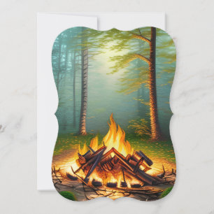 Campfire and Forest Card